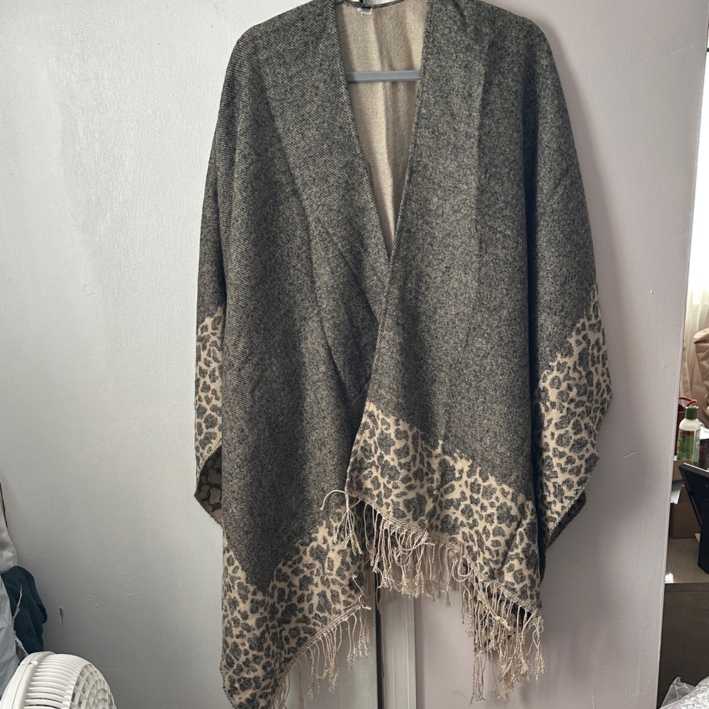 Apt. 9 Beige and Black Textured Shawl